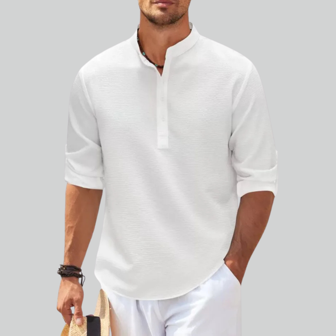 Langærmet Herreshirt i Økologisk Bomuld til Casual Strandstil i Plus Størrelser 9