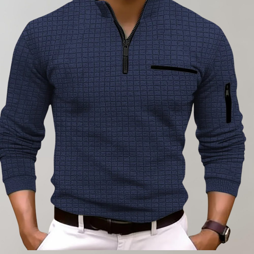 Langærmet Poloshirt til Mænd i 100% Bomuld med Behagelig Pasform og Klassisk Design 2
