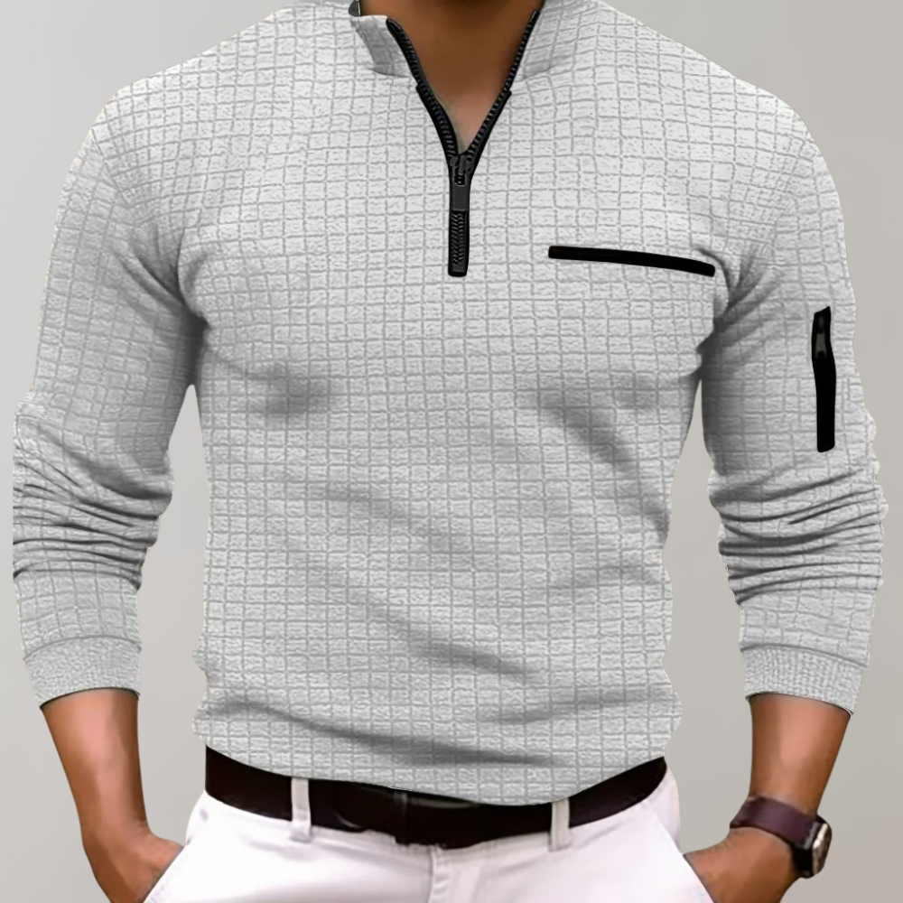 Langærmet Poloshirt til Mænd i 100% Bomuld med Behagelig Pasform og Klassisk Design 4