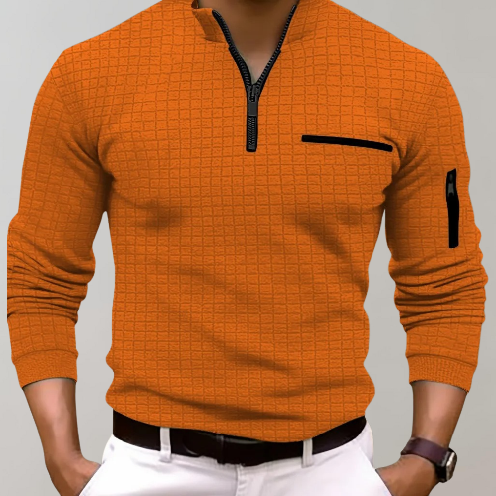 Langærmet Poloshirt til Mænd i 100% Bomuld med Behagelig Pasform og Klassisk Design 5