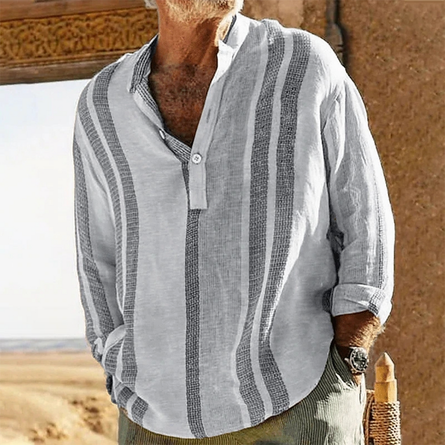 Let Sommerbluse til Mænd med Åndbart Stof og Afslappet Pasform 0