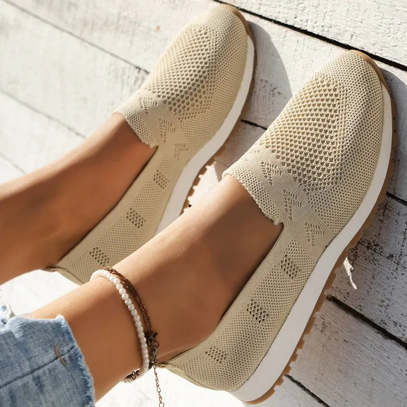 Lette Atmungsaktive Slip-On Sko til Dame med Runder Tæer og Holdbar Såle 4