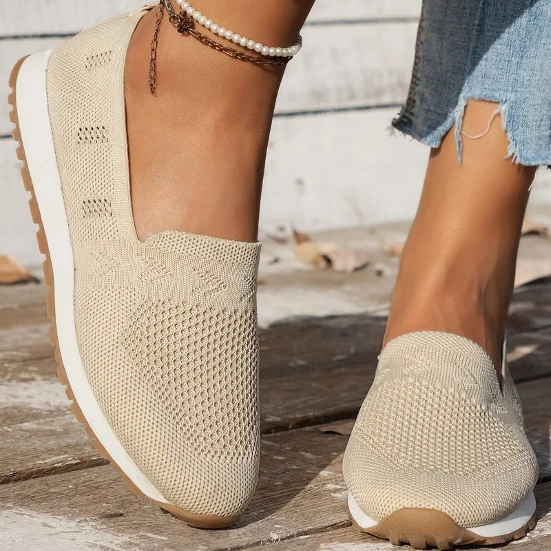 Lette Atmungsaktive Slip-On Sko til Dame med Runder Tæer og Holdbar Såle 5