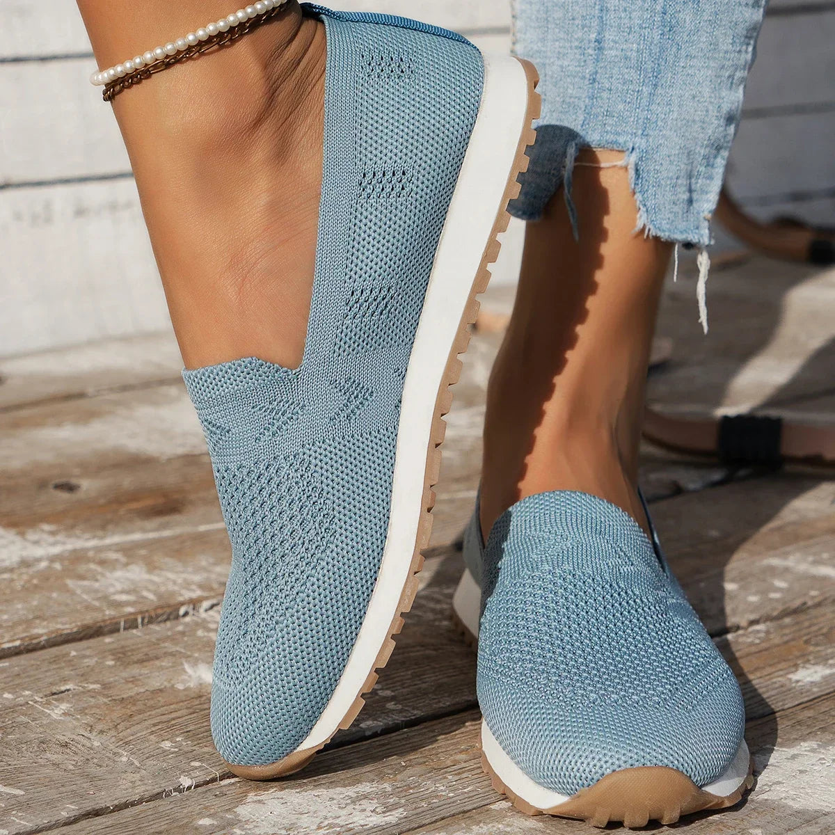 Lette Atmungsaktive Slip-On Sko til Dame med Runder Tæer og Holdbar Såle 6