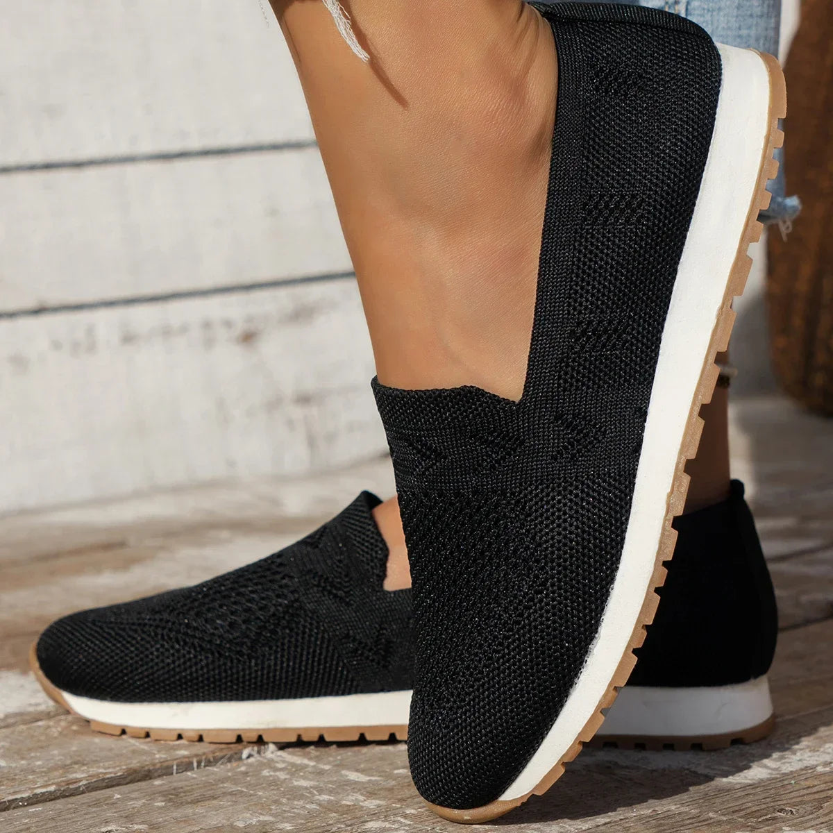 Lette Atmungsaktive Slip-On Sko til Dame med Runder Tæer og Holdbar Såle 7