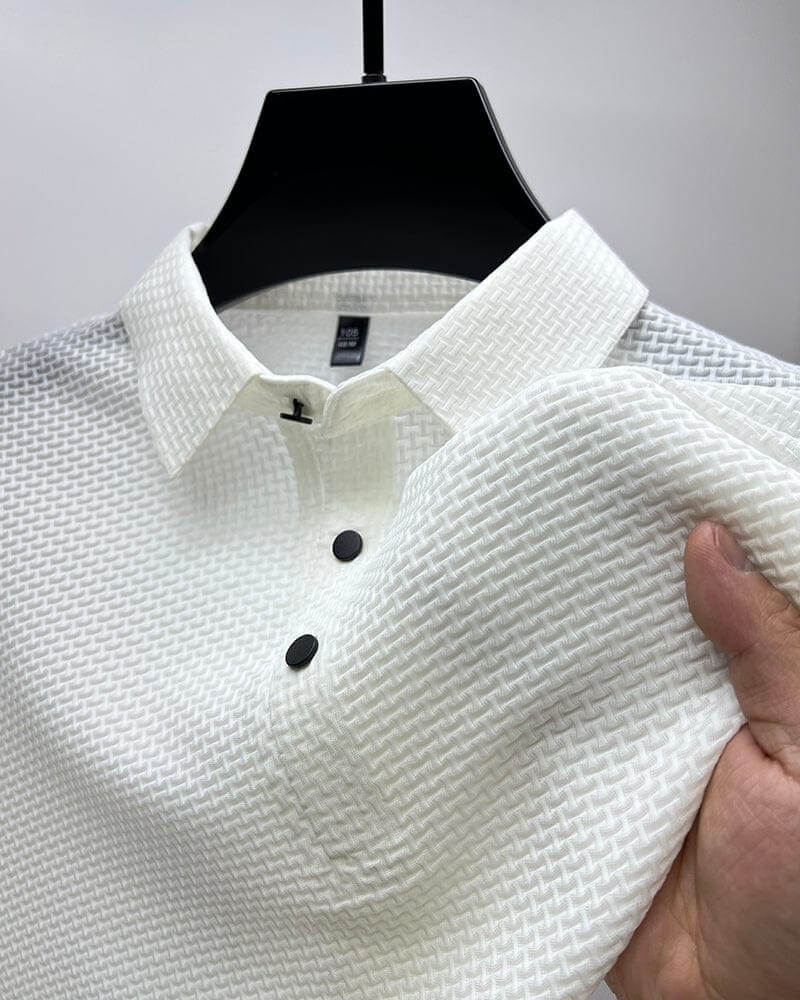 Luksus Herre Poloshirt i Åndbart Material med Langærmer for Optimal Komfort 0