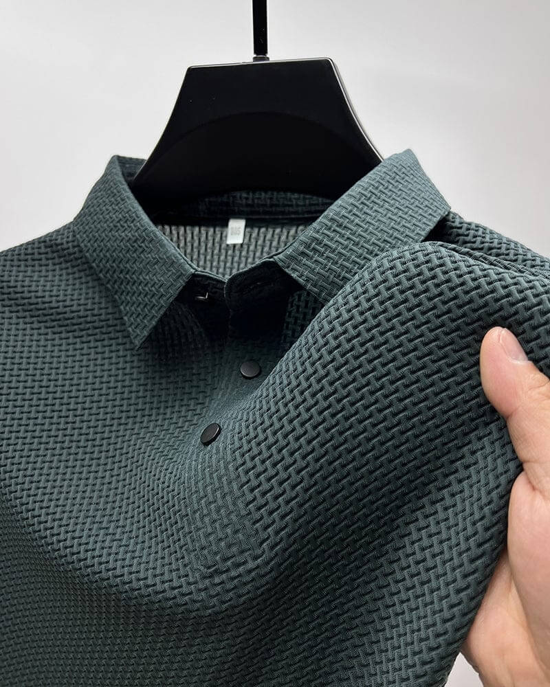 Luksus Herre Poloshirt i Åndbart Material med Langærmer for Optimal Komfort 5