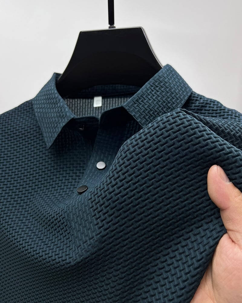 Luksus Herre Poloshirt i Åndbart Material med Langærmer for Optimal Komfort 8