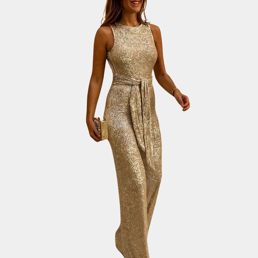 Glamourøs kvinders glitter jumpsuit – smigrende snit, høj kvalitet, til bryllupper og galaer 5