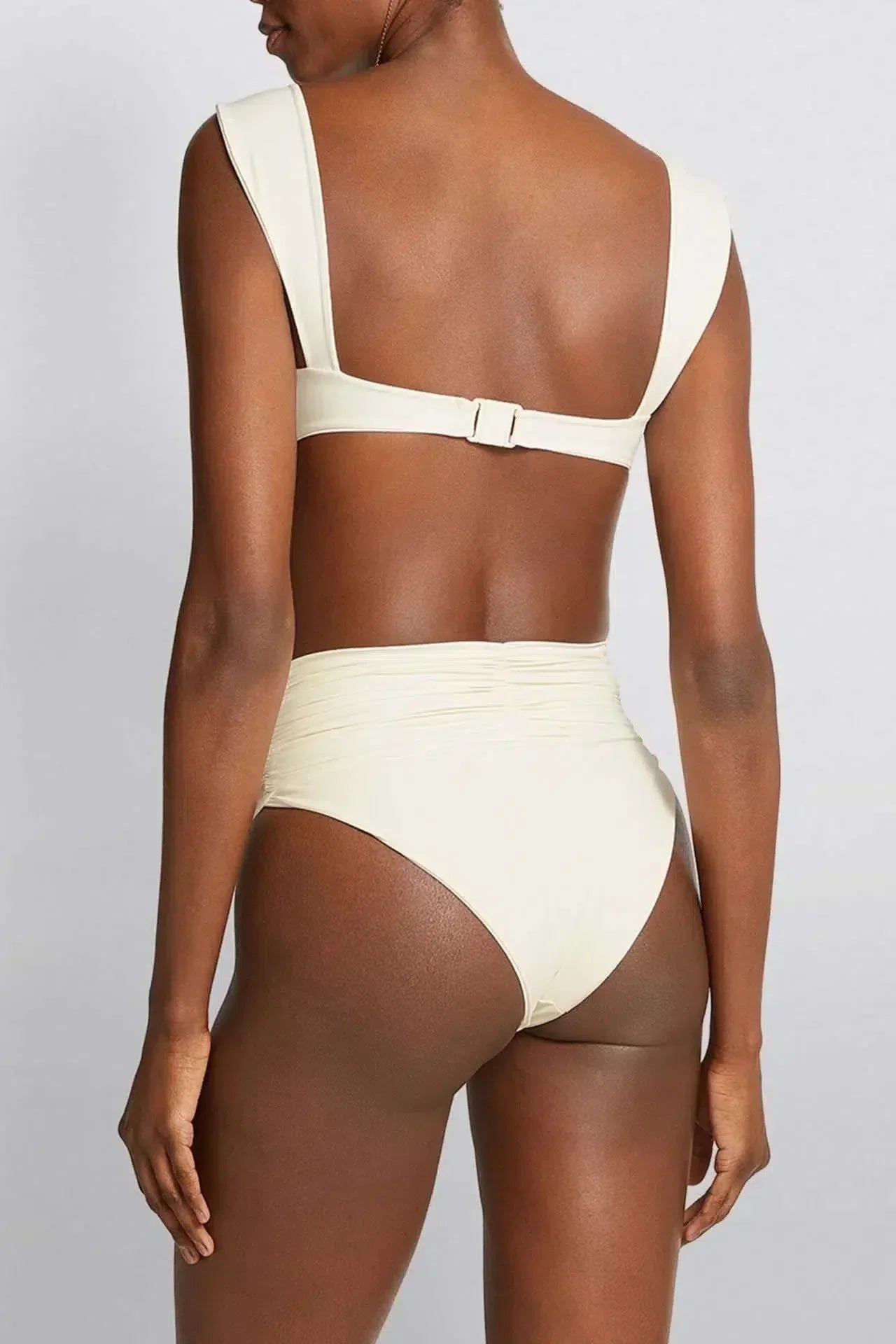 Støttende kvinders høj talje bikini sæt – blomsterdesign, polyester, til strandferie 6
