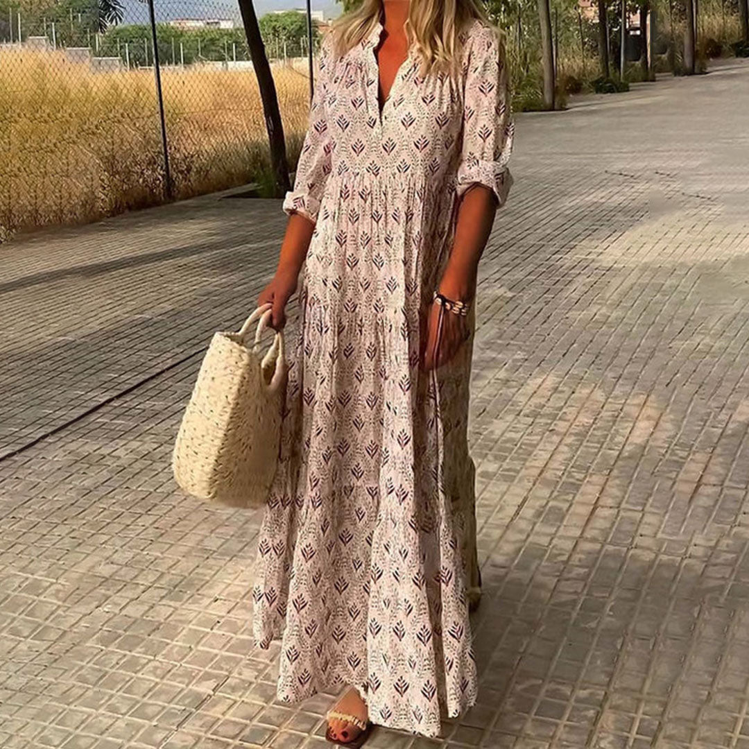 Elegant Plus Størrelse Boho Kjole Til Kvinder-4