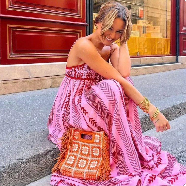 Elegant A-Linje Maxi Kjole Til Kvinder Med Romantiske Detaljer - Perfekt Til Sommerbegivenheder-2