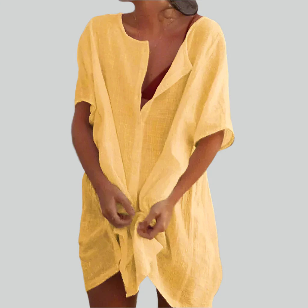 Lett og rummelig skjortebluse dame – vintage design, åndbar bomuld, til sommerudflugter 5