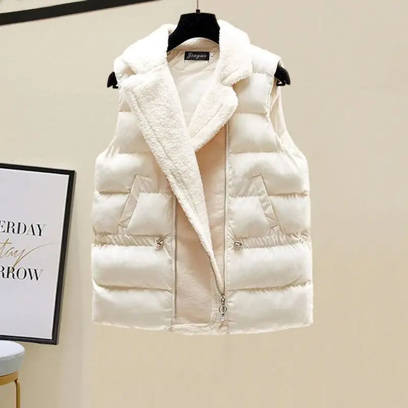Varmt og komfortabelt kvinders strik sæt – turtleneck sweater, lam vest, strikkede bukser til vinter 3