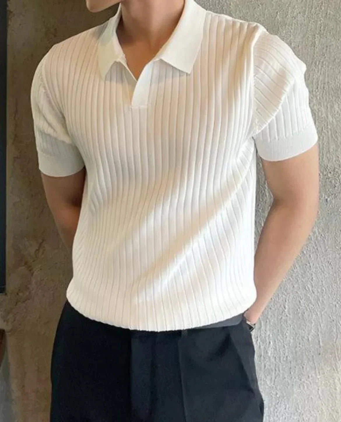 Slim Fit Herre Polohemd i Åndbar Bomuld til Sommer, Komfortabel og Stilfuld til Afslappede Udflugter 0