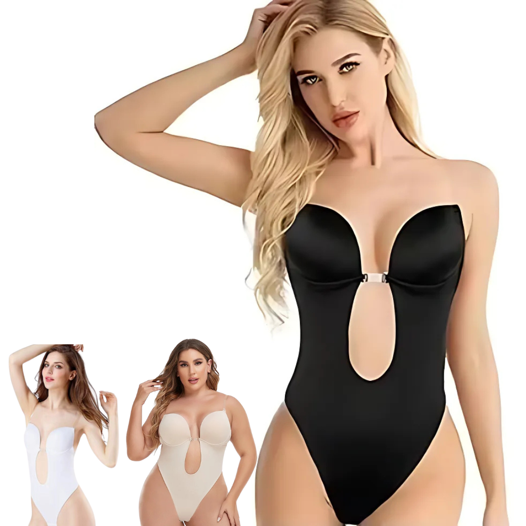 Supportive women’s shapewear bodysuit – low-cut seamless design, for everyday wear 3