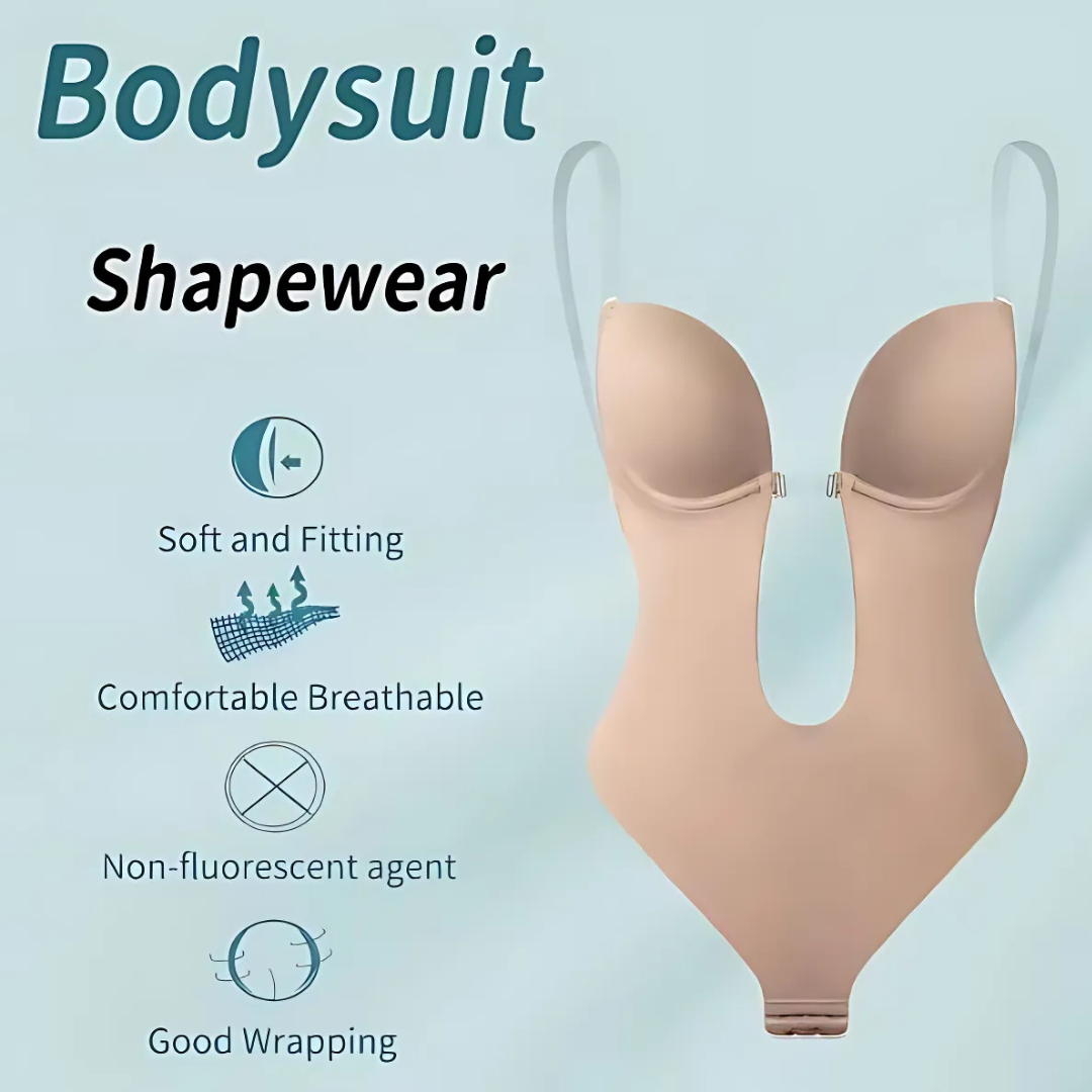 Supportive women’s shapewear bodysuit – low-cut seamless design, for everyday wear 4