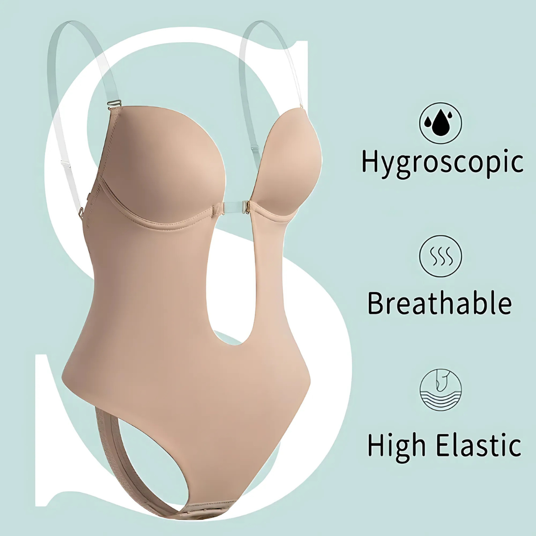 Supportive women’s shapewear bodysuit – low-cut seamless design, for everyday wear 5