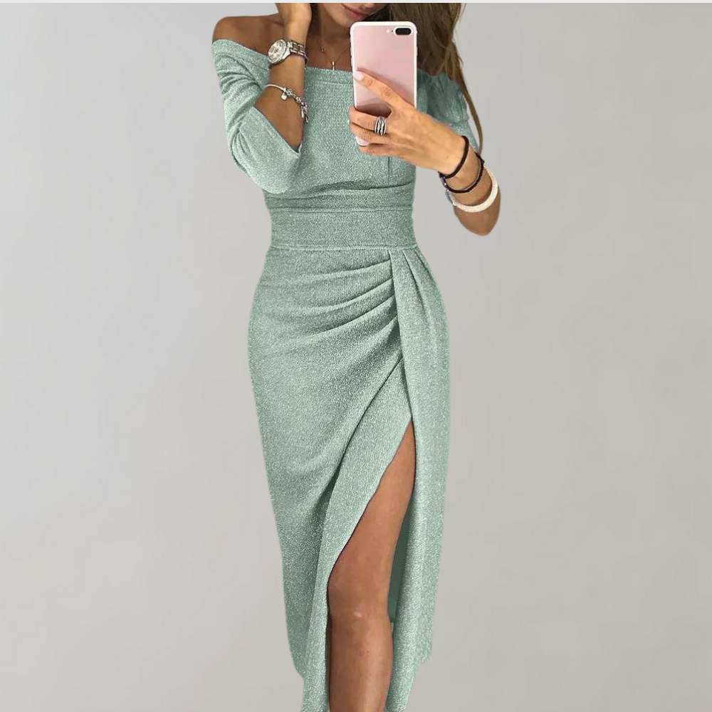 Variant image for Elegant Glitter Maxi Kjole Til kvinder, Lang Sommerkjole Med Korte Ærmer Til Bryllupper Og Fester-12