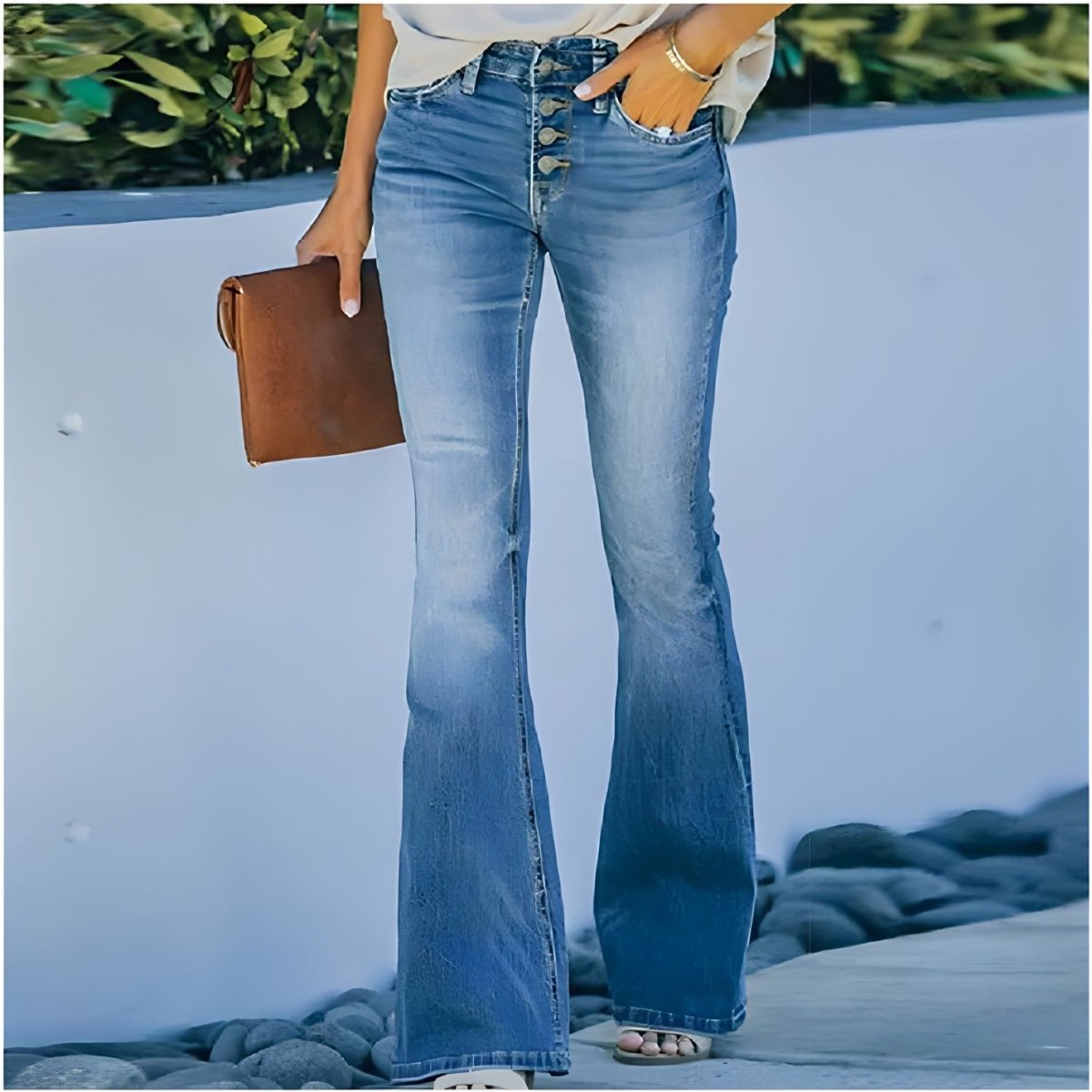 Vintage Jeans med Høj Talje i Blødt Åndbart Denim til Hverdagsbrug 3