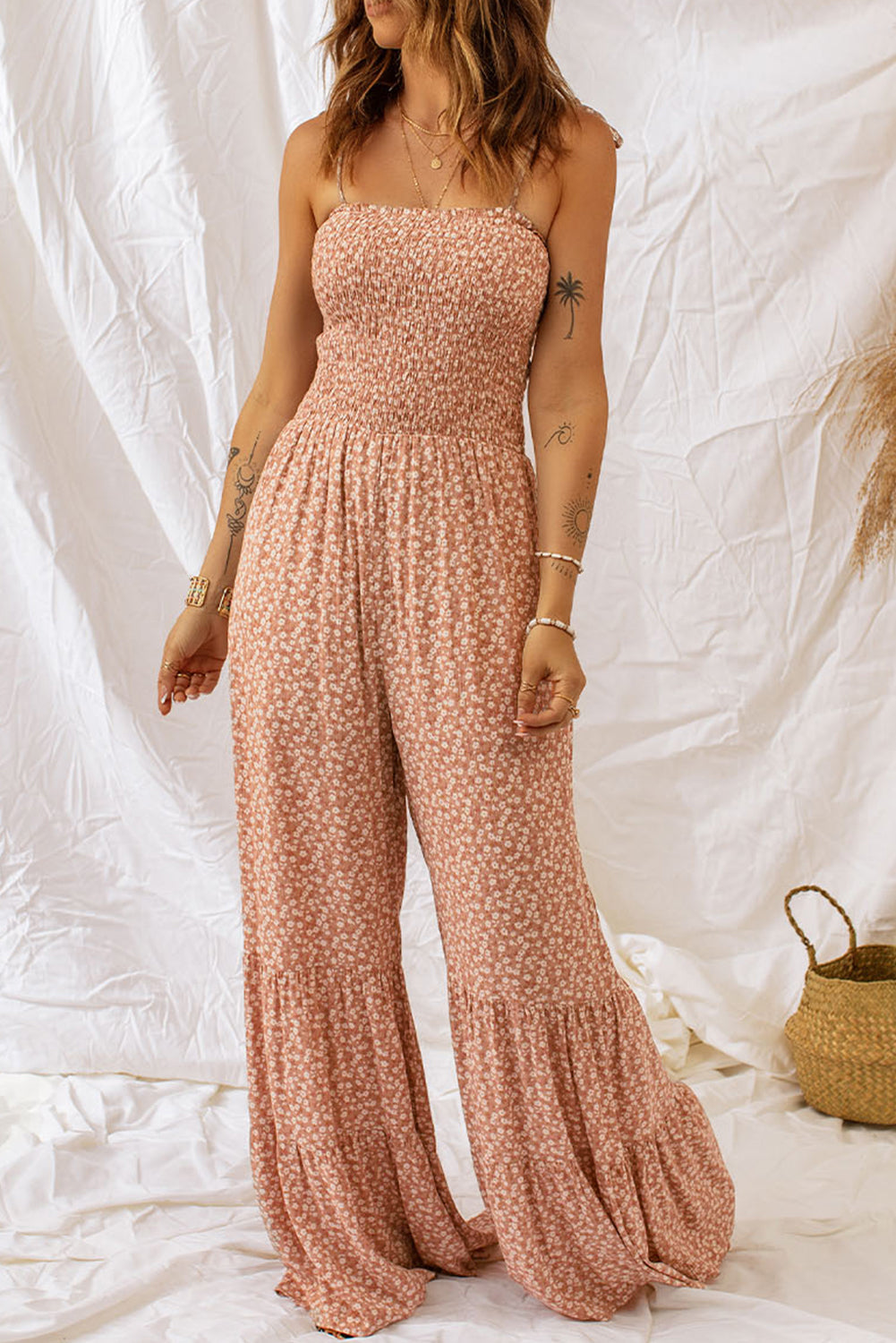 Letvægtig og flatterende kvinders jumpsuit – smocket top, blødt bomuld, til sommerudflugter 4