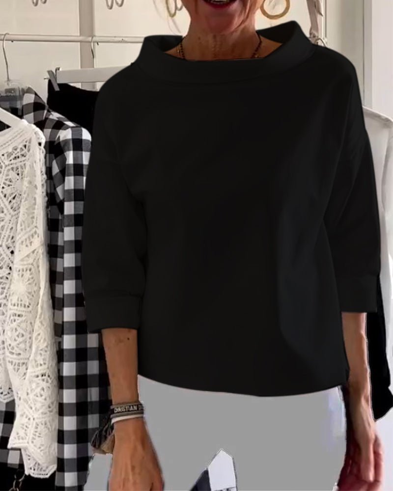 Variant image for Let og komfortabel kvinders bluse – løs skildpadde sweater, bomuldsblanding, til forår og efterår-27