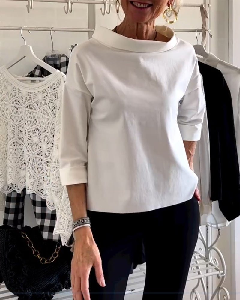 Let og komfortabel kvinders bluse – løs skildpadde sweater, bomuldsblanding, til forår og efterår 5
