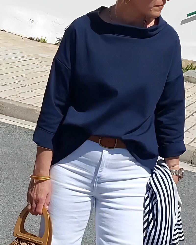 Variant image for Let og komfortabel kvinders bluse – løs skildpadde sweater, bomuldsblanding, til forår og efterår-15
