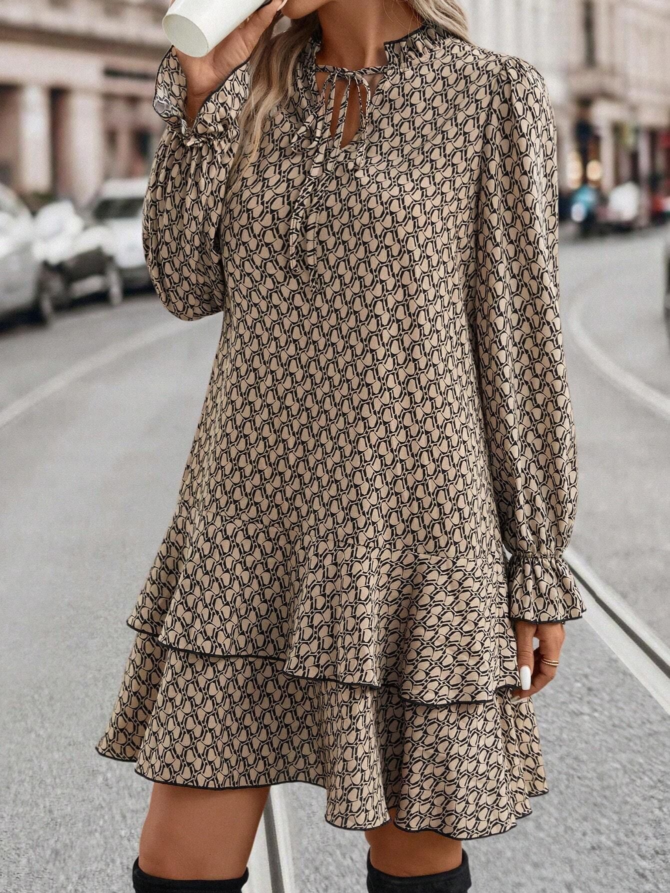 Boho Kvinders Kjole Med Smigrende Pasform Og Let Stof Til Afslappede Og Elegante Lejligheder, Størrelser S-XL-5