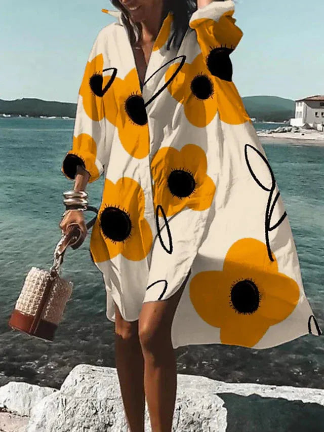 Elegant Sommerkjole Til Kvinder I Blødt Åndbart Stof Med Flatterende Snit, Knælængde-3