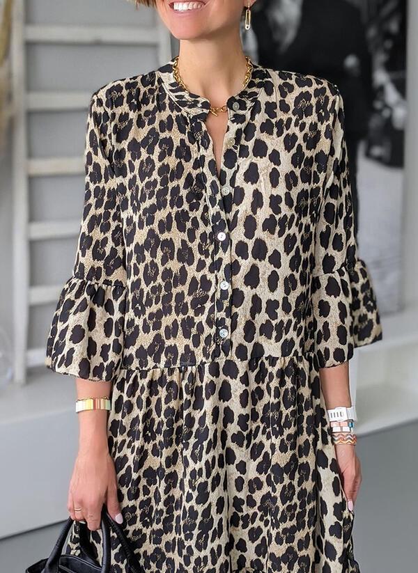 Stilfuld Leopardprint Sommerkjole Til Kvinder I Plus Størrelse - Perfekt Til Sommergarderoben-3