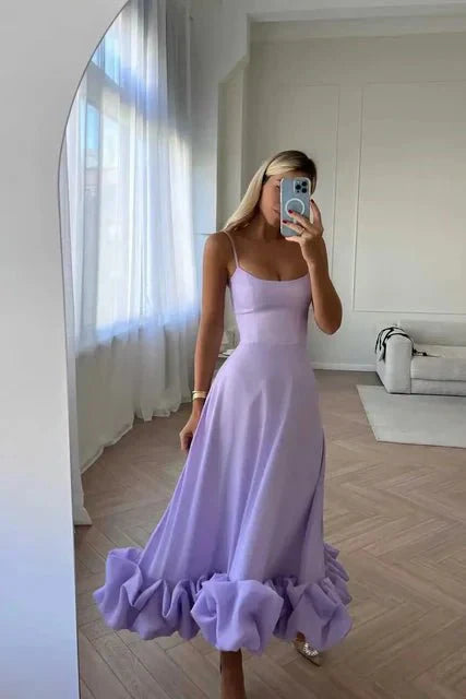 Variant image for Elegant Maxi Kjole Med Ruffles, Ærmeløs A-Line Kjole Til Kvinder-21