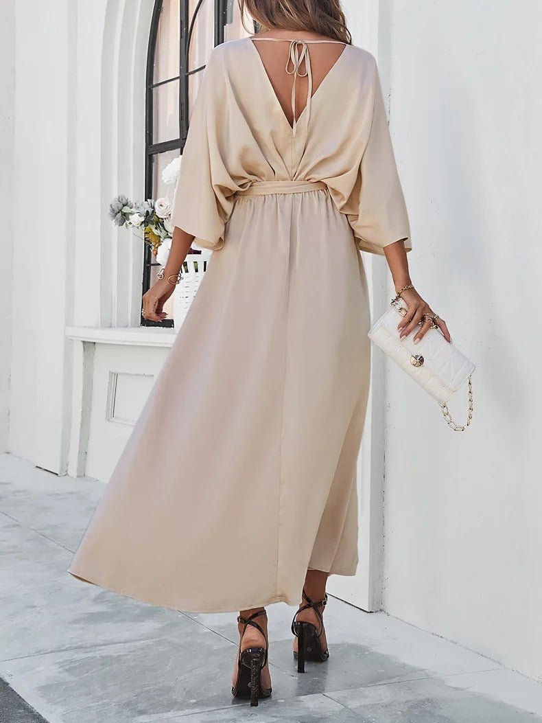 Elegant V-hals Sommerkjole Til Kvinder - Perfekt Til Bryllupper Og Formelle Begivenheder-4