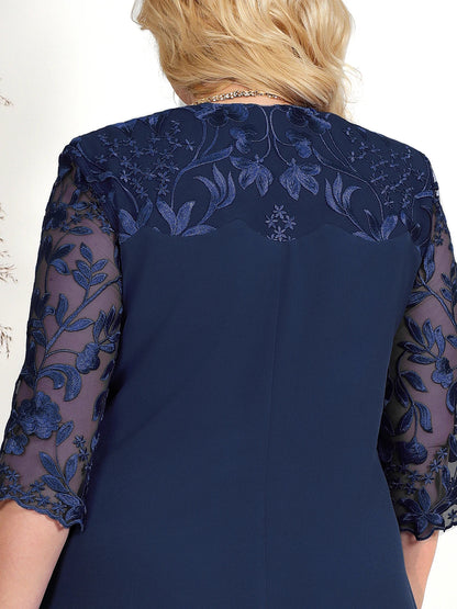 Elegant Plus Størrelse Kjole Til Formelle Lejligheder-6