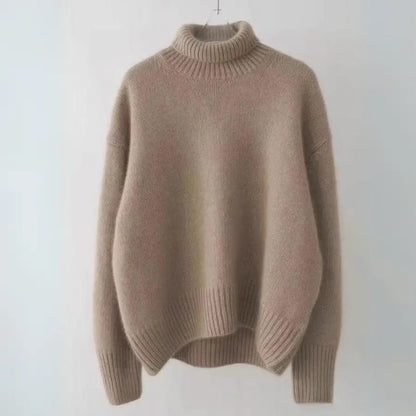 Variant image for Luksuriøs og overdimensioneret kvinders cashmere sweater – turtleneck, 100% cashmere, til kølige dage-5