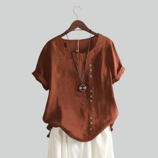 Letthængende kvinders vintage t-shirt – overdimensioneret, åndbart materiale, til sommerbrug 1