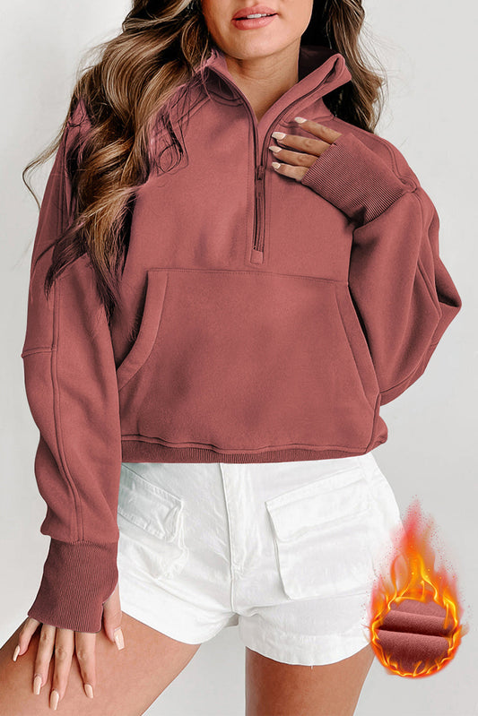 Varm unisex fleece sweatshirt – standkrave, blød fleece, til kolde dage 1