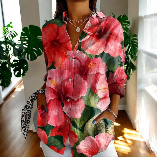 Let og flatterende kvinders bluse – afslappet blomstermønster, åndbart materiale, perfekt til sommer 1