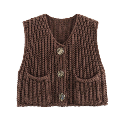 Variant image for Fitted women’s knitted vest – sleeveless, high-quality material, for everyday use-7