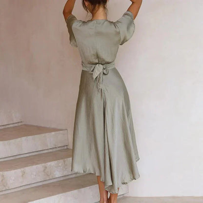 Flydende Vintage Kjole - Elegant Sommerkjole Med Blomsterdesign Til Kvinder-4