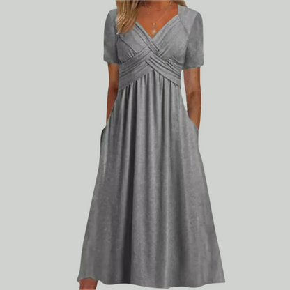 Variant image for Elegant V-hals Kjole Til Kvinder, Smigrende Pasform I Åndbart Stof, Størrelser S Til 2XL - Ideel Til Formelle Og Sommerbegivenheder-25