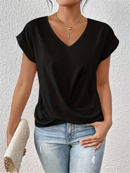 Variant image for Åndbar kvinders t-shirt – hjerteudskæring, blødt materiale, til daglig brug-19