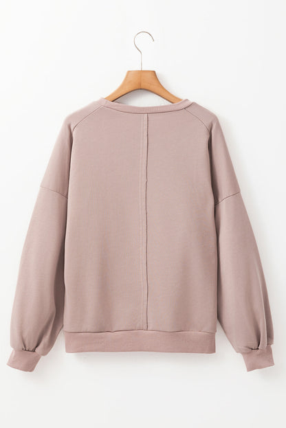 Breathable women’s sweatshirt – relaxed fit, floral peace symbol design, for everyday wear 2