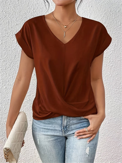 Variant image for Åndbar kvinders t-shirt – hjerteudskæring, blødt materiale, til daglig brug-28