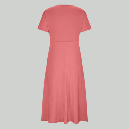Elegant V-hals Kjole Til Kvinder, Smigrende Pasform I Åndbart Stof, Størrelser S Til 2XL - Ideel Til Formelle Og Sommerbegivenheder-4