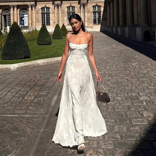 Lang Blomster Jacquard Bustier Kjole Til Kvinder-1