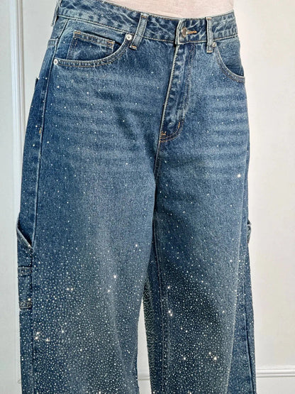 Afslappede Jeans med Strass og Klassisk Fem-Pocket Design 3