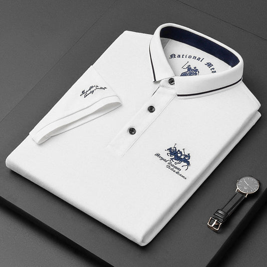 Åndbart Langærmet Poloshirt til Mænd i Blødt Stof med Perfekt Pasform til Sommeren 0