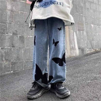Butterfly Broderet Jeans til Damer med Behagelig Pasform og Mellem Talje 3