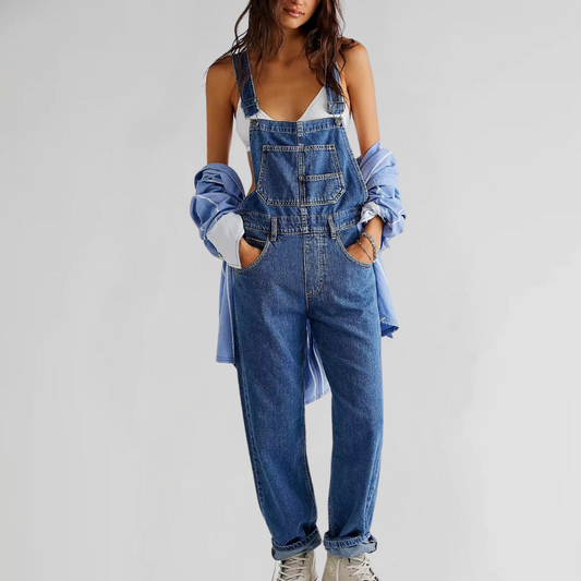 Komfortabel & alsidig kvinders denim jumpsuit – krydset design, høj kvalitet, til daglig brug 1